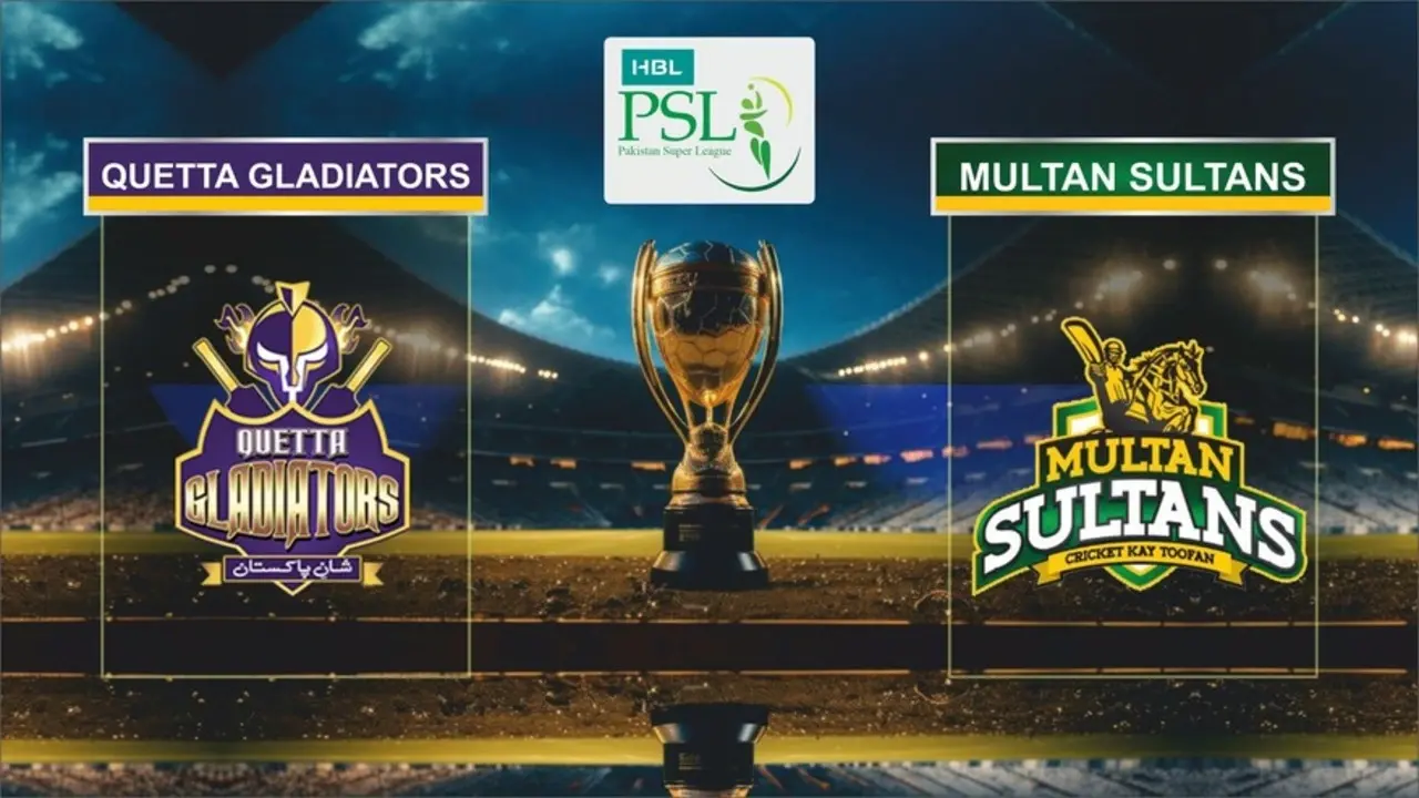 Multan Sultans vs Quetta Gladiators PSL 9 players celebrating key moments during the match.